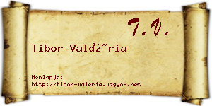 Tibor Valéria névjegykártya