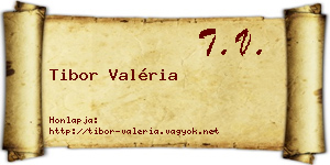 Tibor Valéria névjegykártya